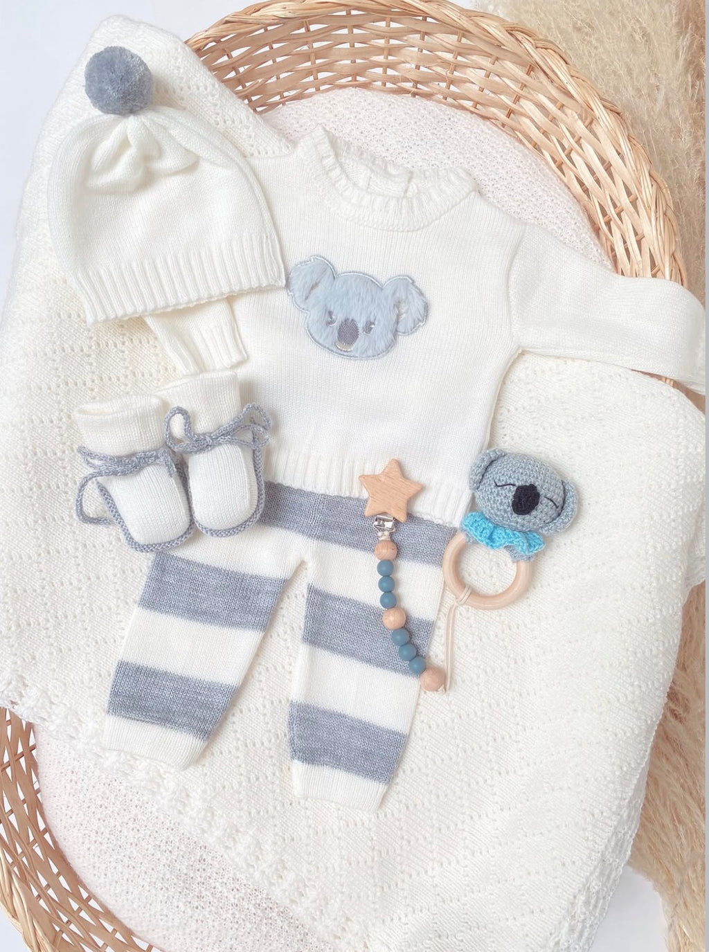 Set koala gris rayas RN