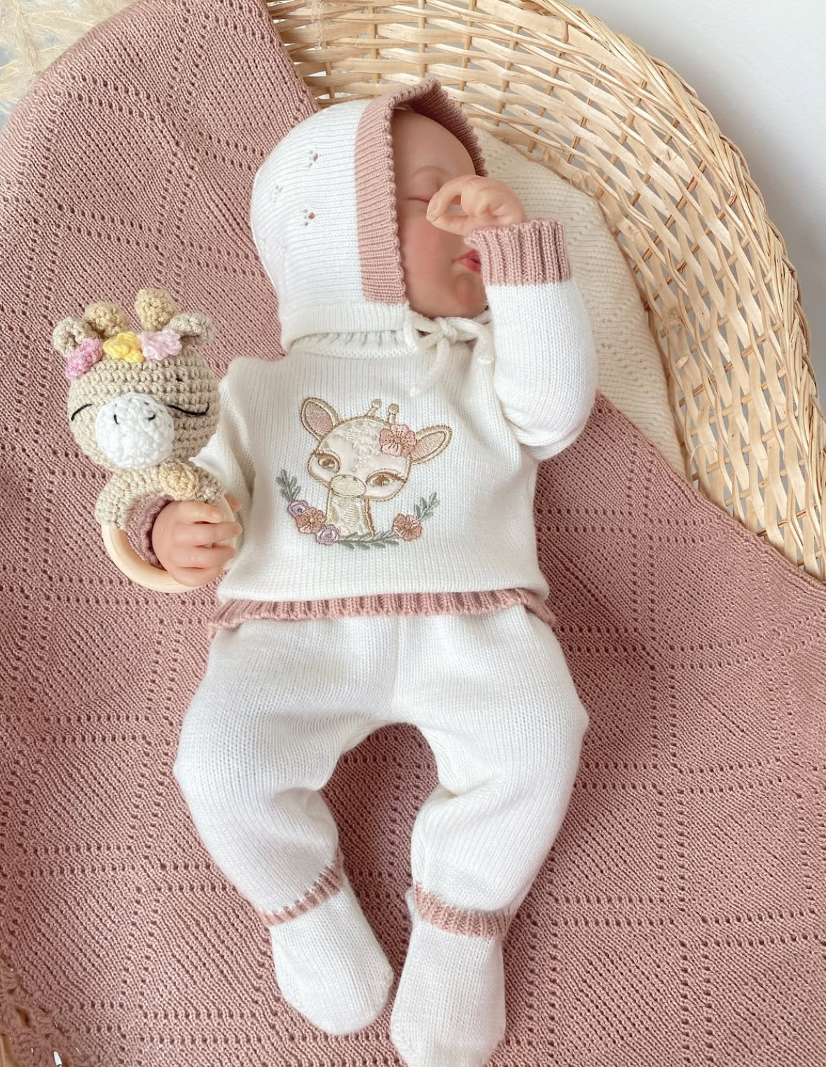 Set Andalucia jirafa, hueso con Palo de rosa RN