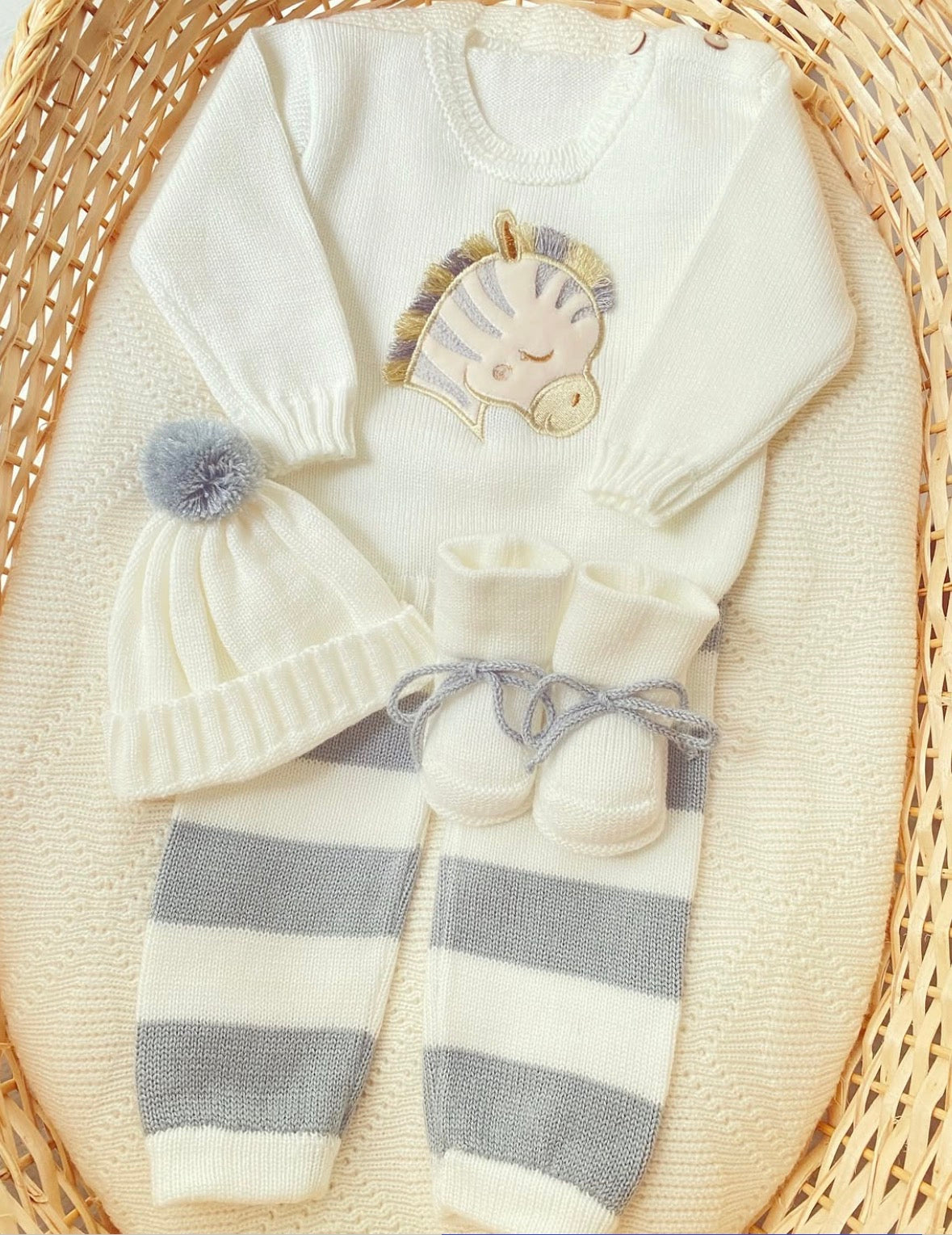 Set cebra gris rayas