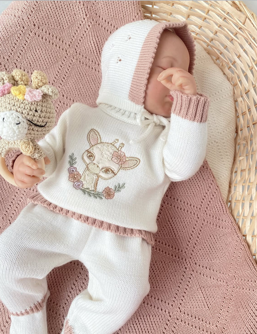 Set Andalucia jirafa, hueso con Palo de rosa RN