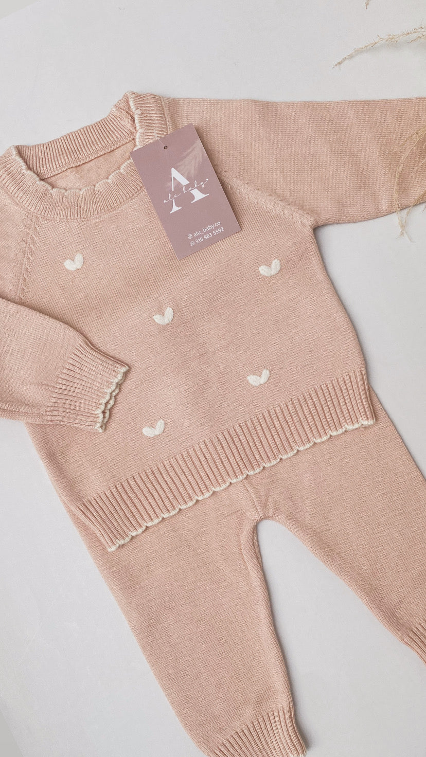Conjunto cora rosa