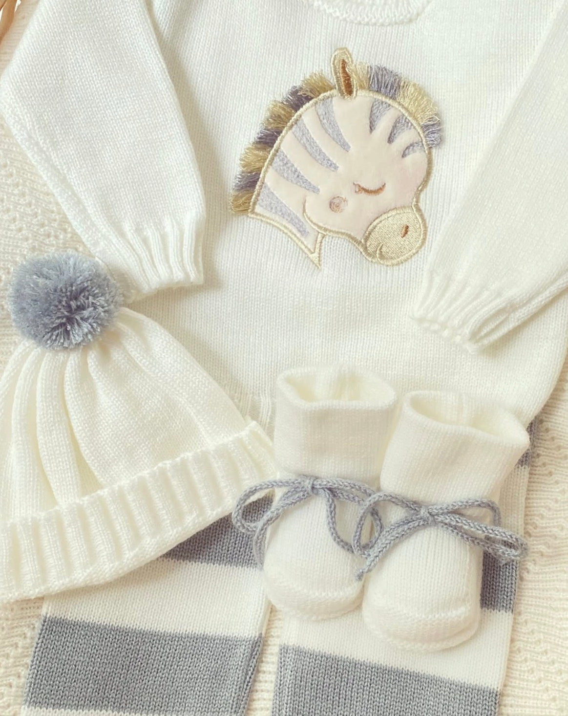 Set cebra gris rayas