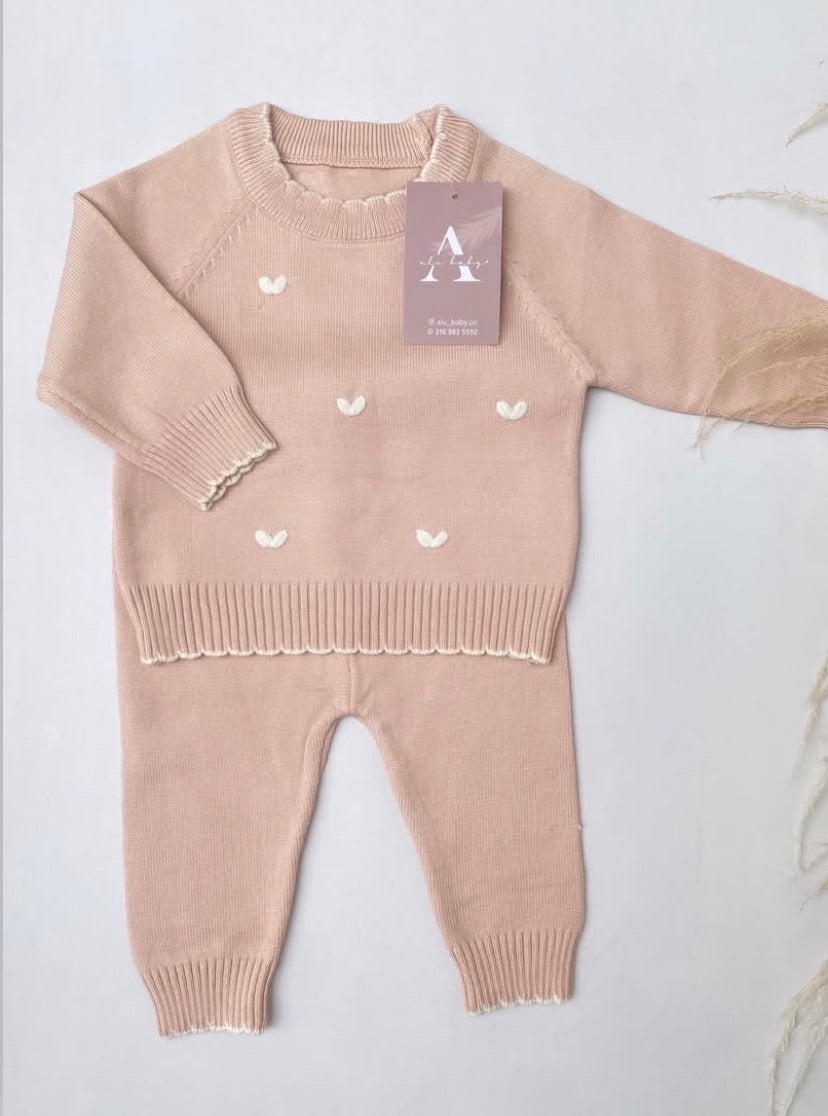 Conjunto cora rosa