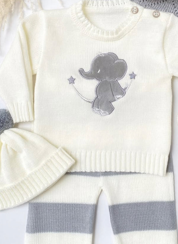 Set elefante pantalón a rayas