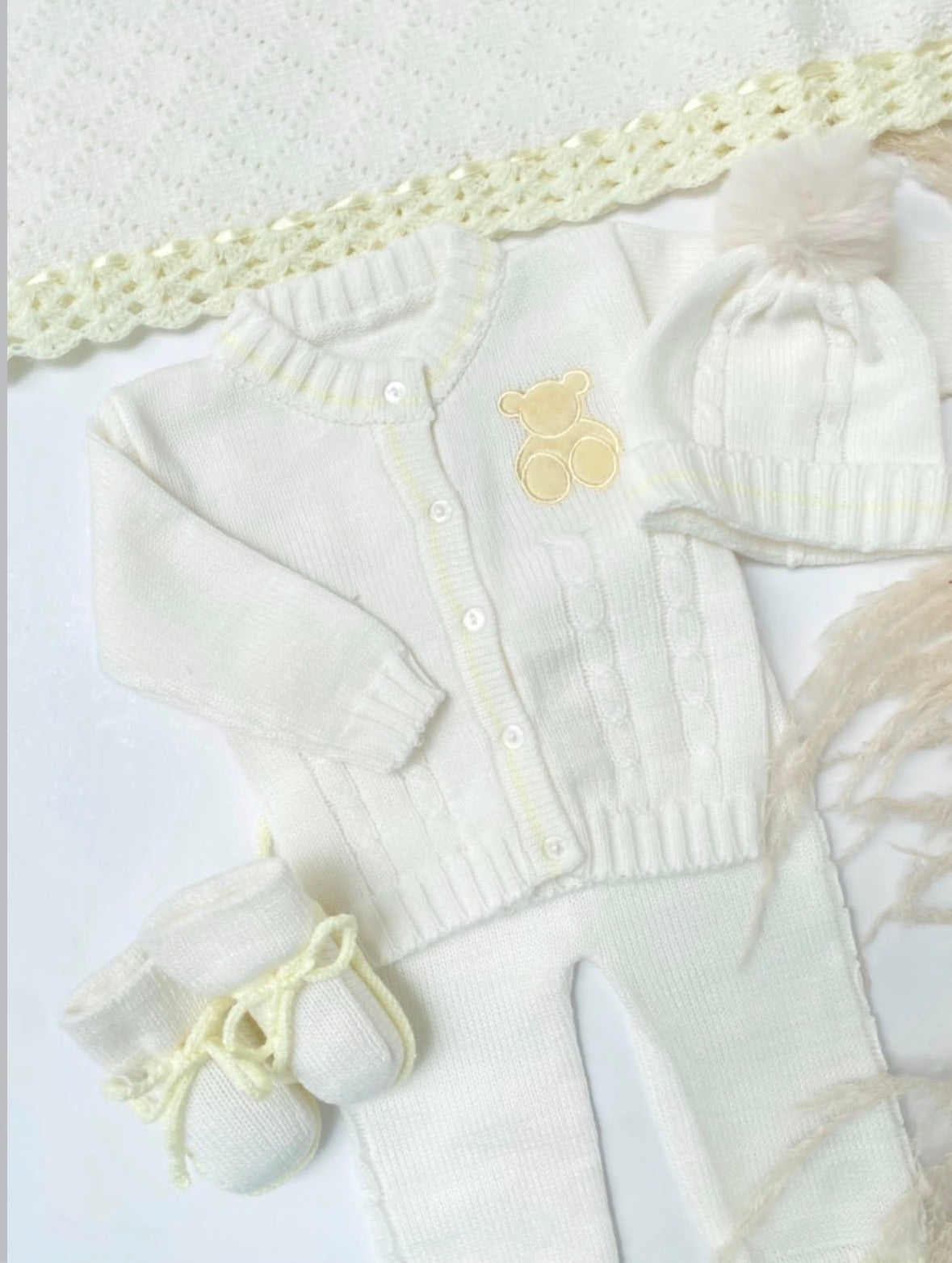 Set trenza oso amarillo