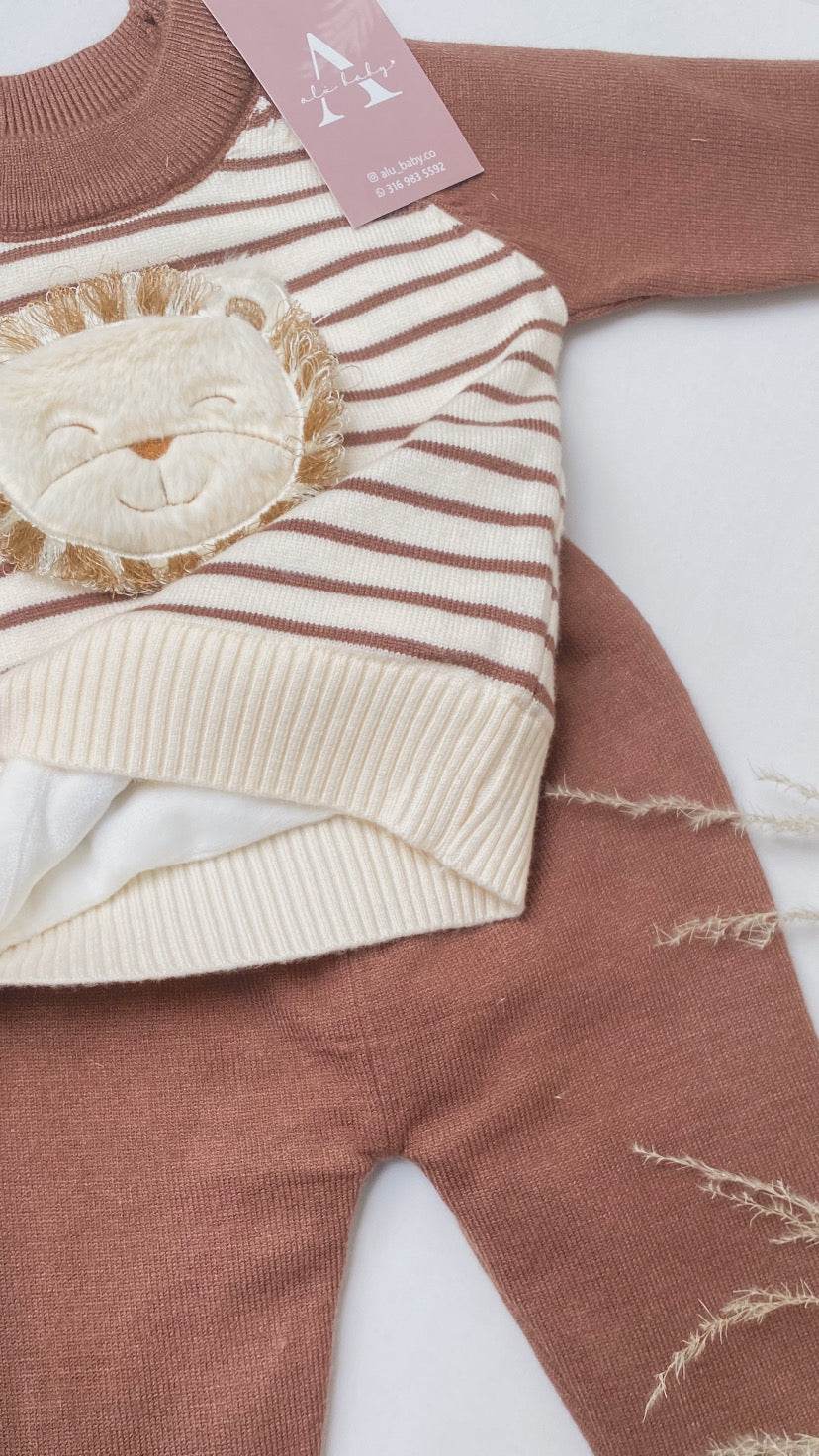 Conjunto de  leon café