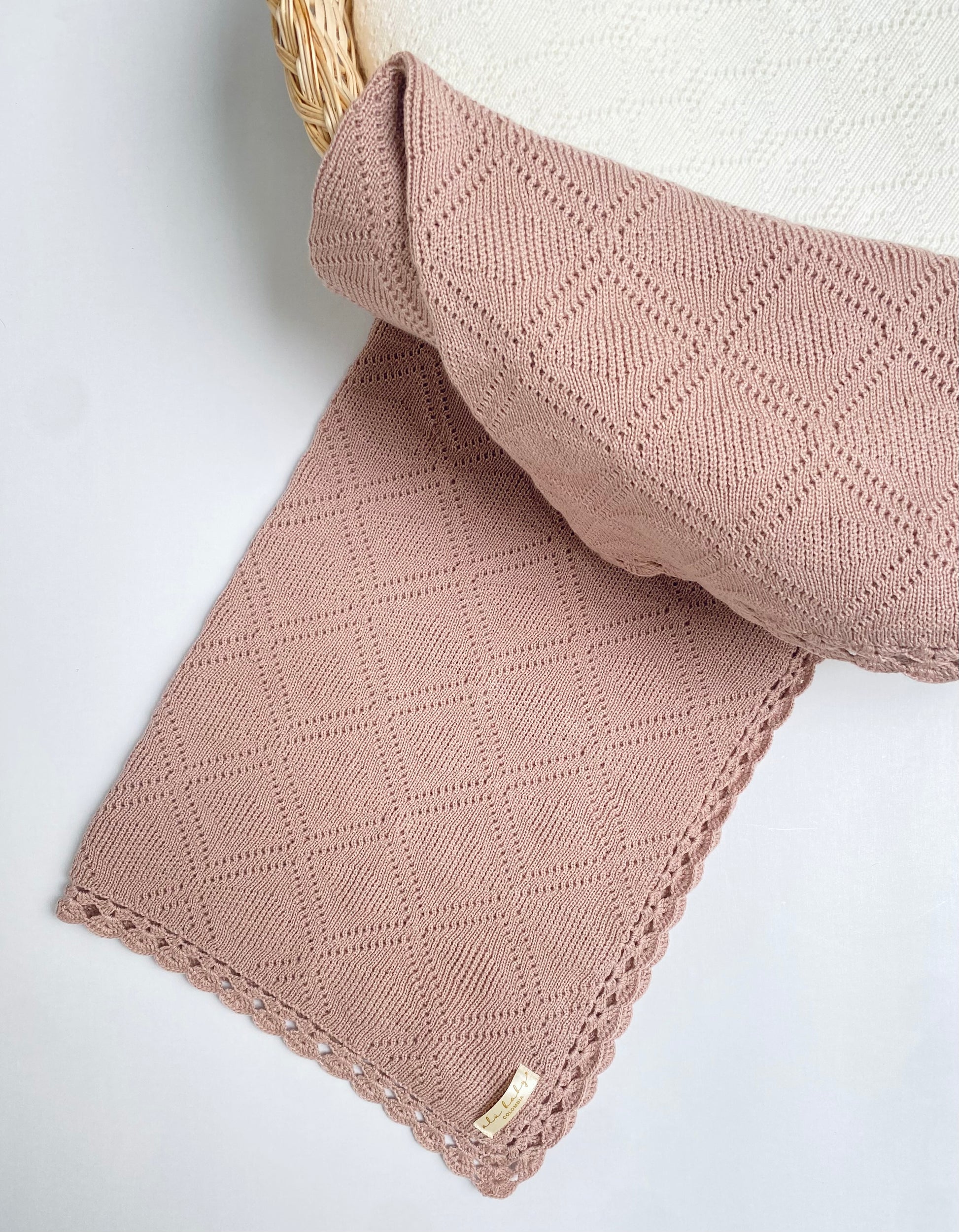 Manta tejida palo de rosa