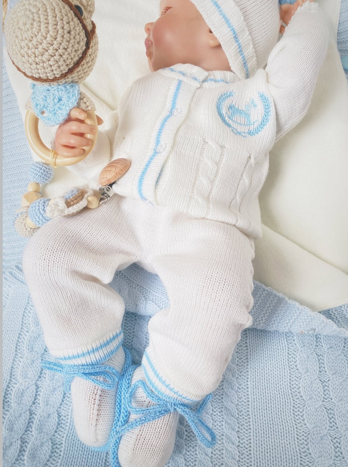 Set trenza caballo azul  RN