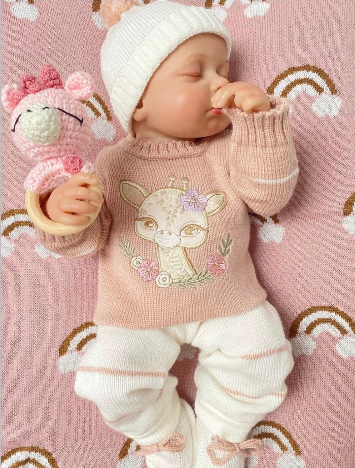 Set jirafa palo de rosa