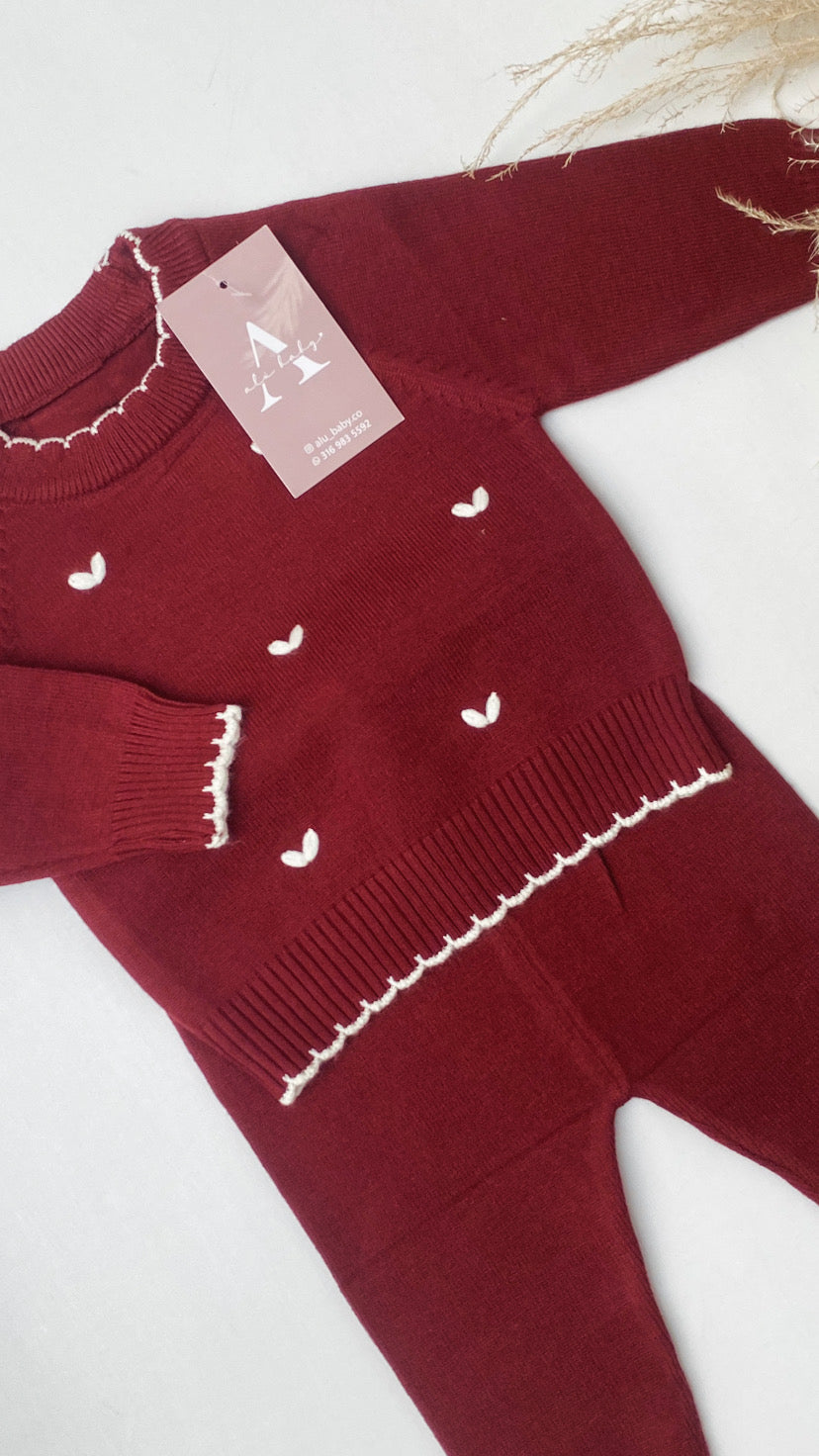 Conjunto cora vino