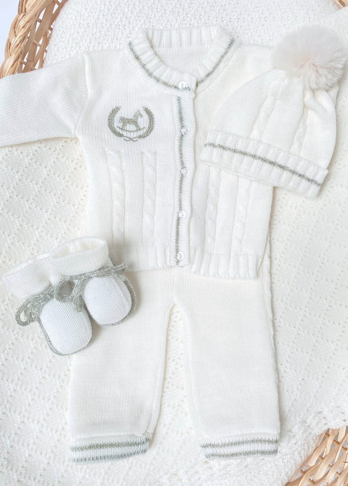 Set trenza caballo verde laurel