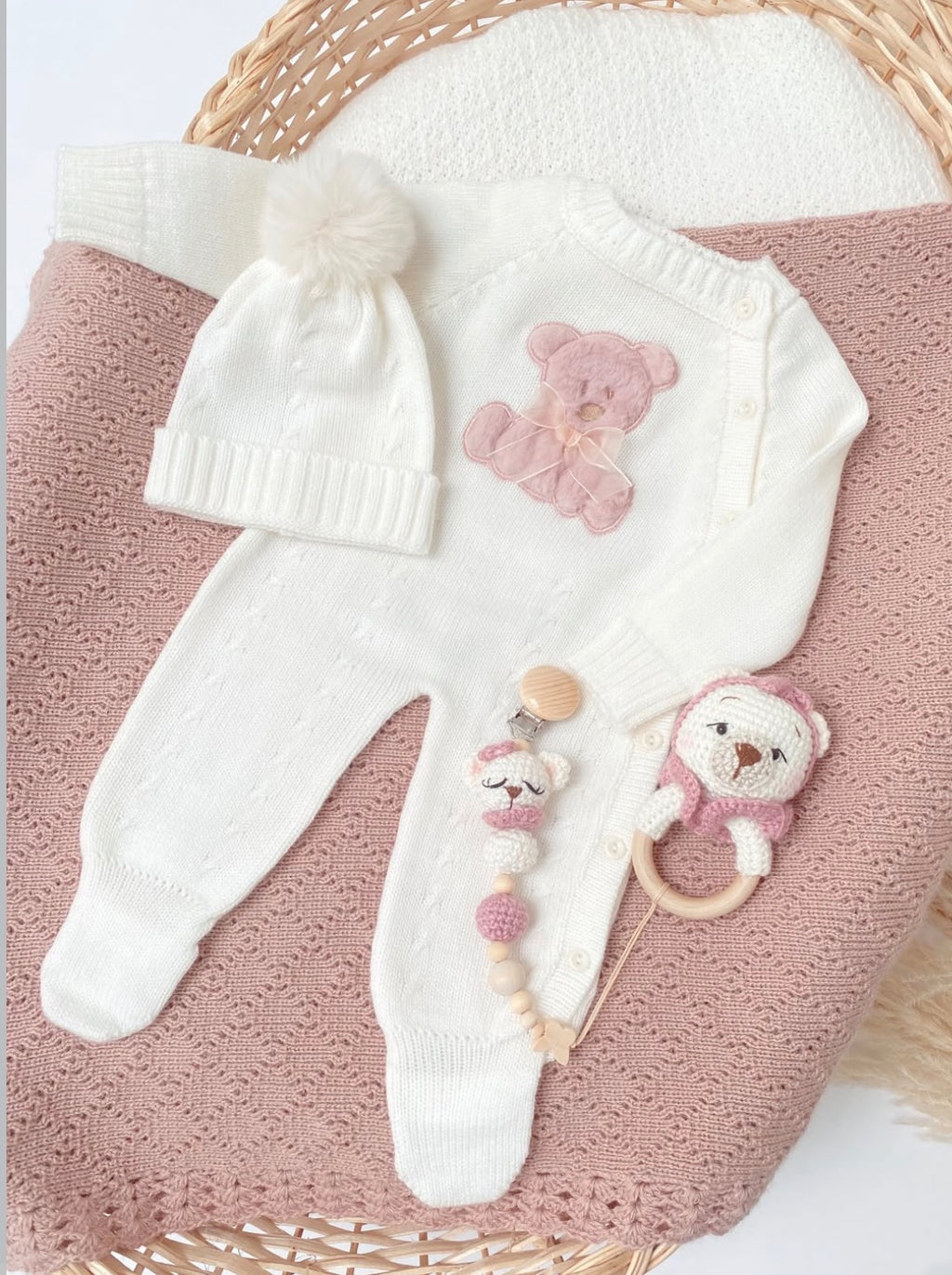 Set Enterizo RN oso hueso + palo de rosa