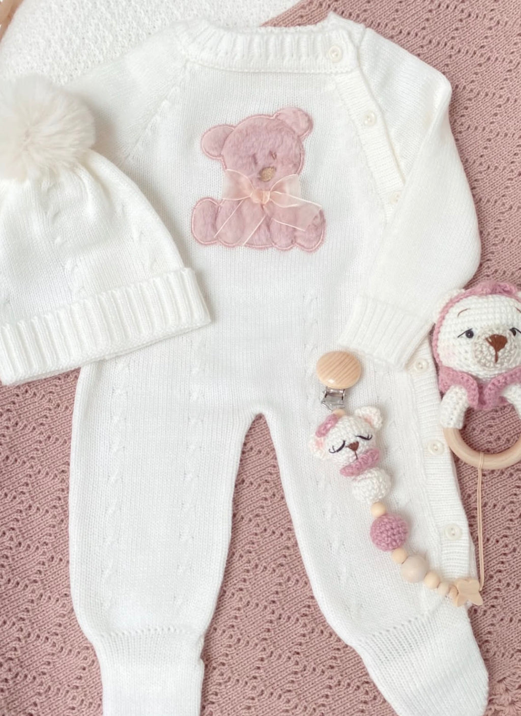 Set Enterizo RN oso hueso + palo de rosa