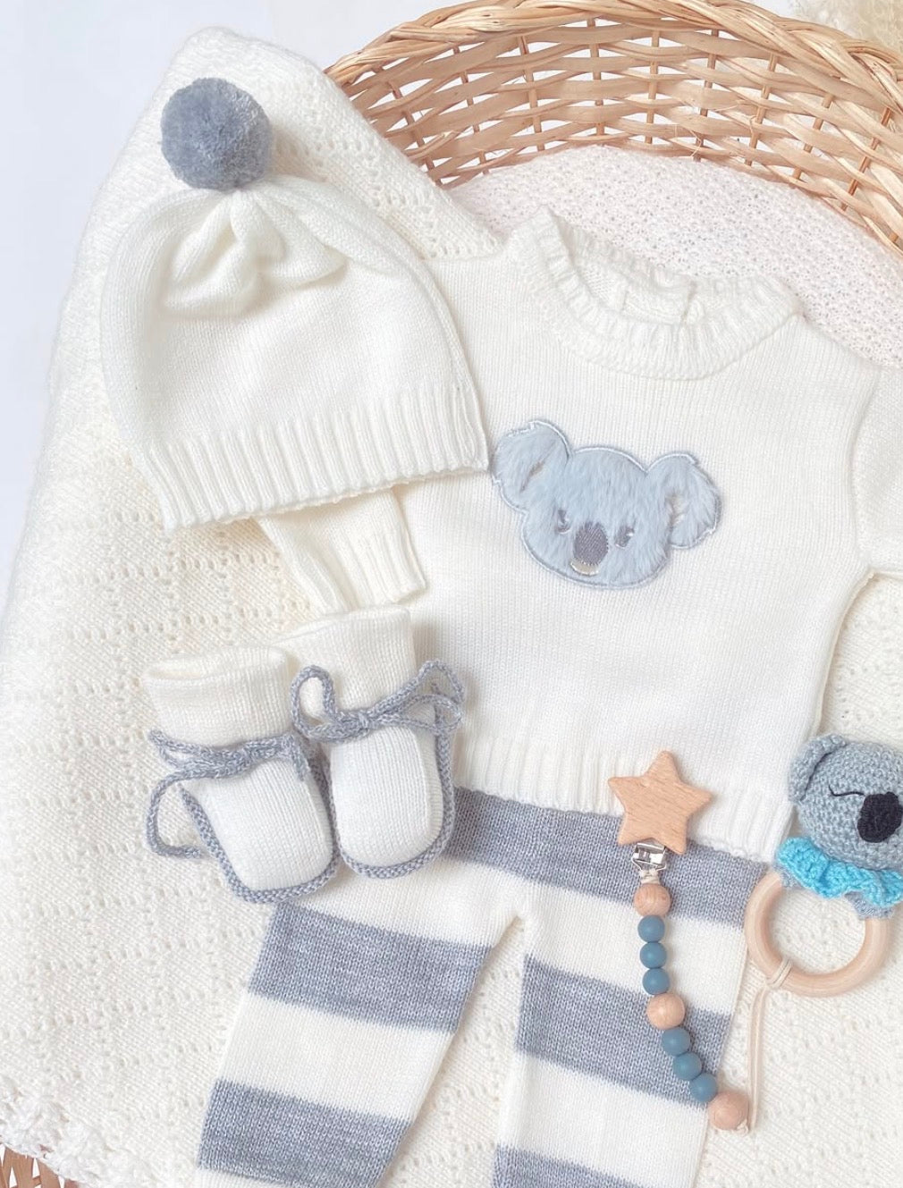 Set koala gris rayas RN